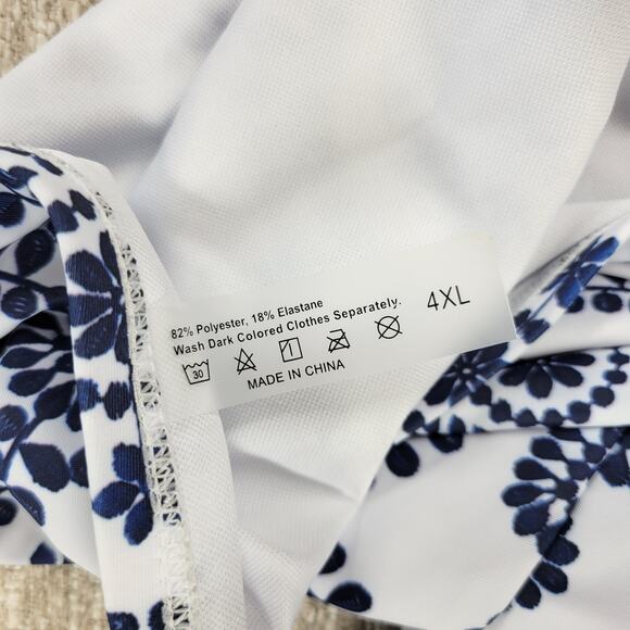 Bikini Swimwear Womens 4XL Blue‎ White Keyhole Soft Padding Swim Beach Summer - Picture 7 of 14